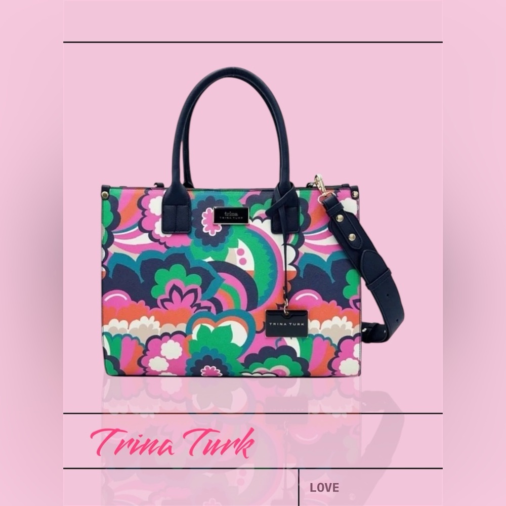 Trina Turk Floral Print Cloud Bag NWT